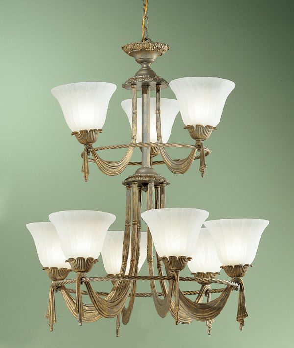 Saratoga-67909 WG - Chandelier-9 Lights - Image 1