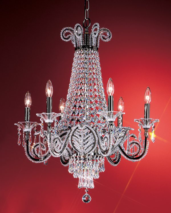Beaded Leaf-69756 EP DCL - Chandelier-6 Lights - Image 1