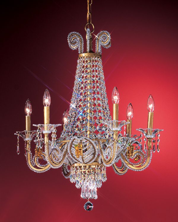 Beaded Leaf-69756 OG GST - Chandelier-6 Lights - Image 1