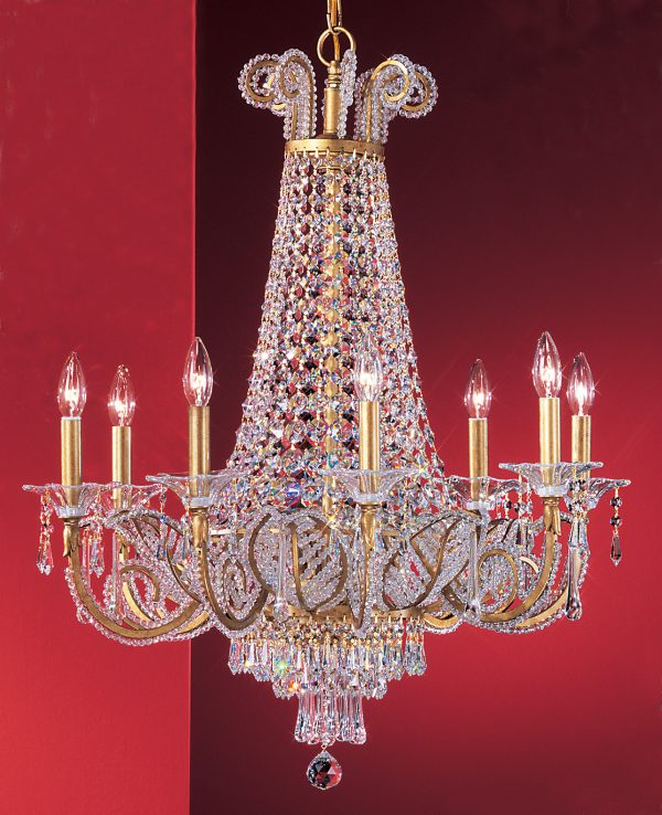 Beaded Leaf-69758 OG DCL - Chandelier-8 Lights - Image 1