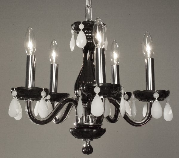 Monaco-82045 BLK WH - Chandelier-5 Lights - Image 1