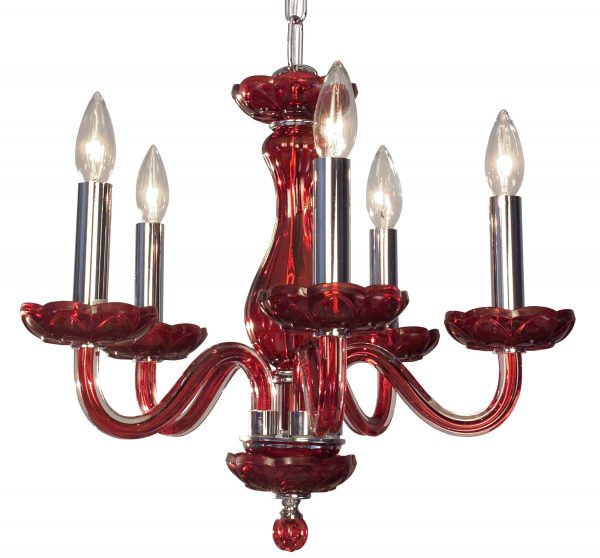 Monaco-82045 RED - Chandelier-5 Lights - Image 1