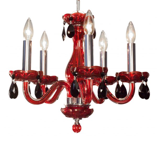 Monaco-82045 RED CBK - Chandelier-5 Lights - Image 1