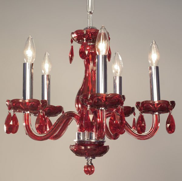 Monaco-82045 RED RD - Chandelier-5 Lights - Image 1