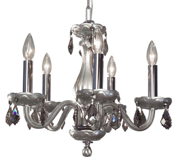 Monaco-82045 SIL SMK - Chandelier-5 Lights - Image 1