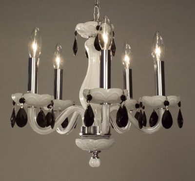 Monaco-82045 WHT CBK - Chandelier-5 Lights