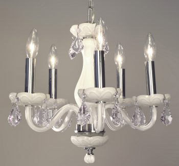 Monaco-82045 WHT CPFR - Chandelier-5 Lights