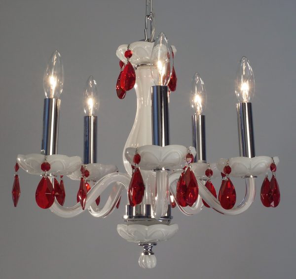Monaco-82045 WHT RD - Chandelier-5 Lights - Image 1