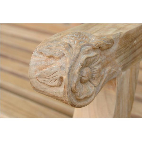Devonshire 3-Seater Extra Thick Bench With Flower Handcrafted - Image 3