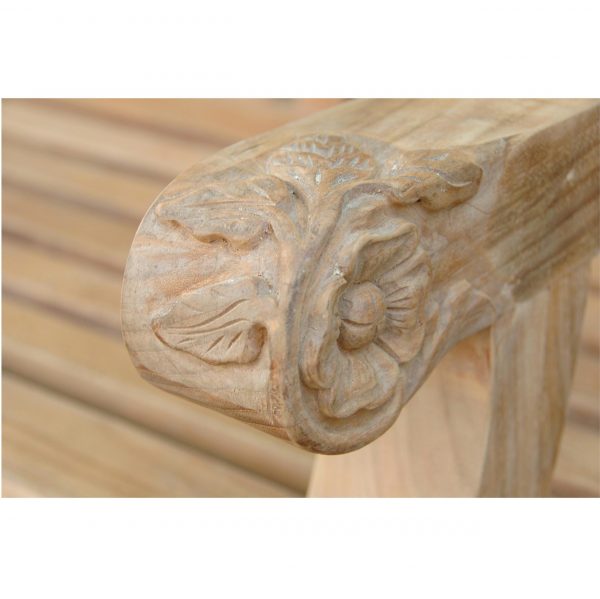 Devonshire 3-Seater Extra Thick Bench With Flower Handcrafted - Image 3