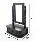 Homeroots - 20" Black Wood Framed Freestanding Makeup Shaving Tabletop Mirror - Image 6