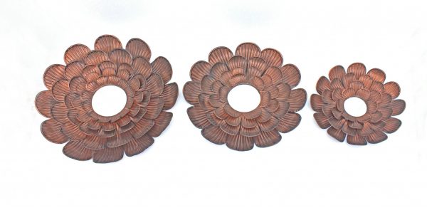 Homeroots - Set of Three Copper Novelty Metal Framed Accent Mirror - Image 2