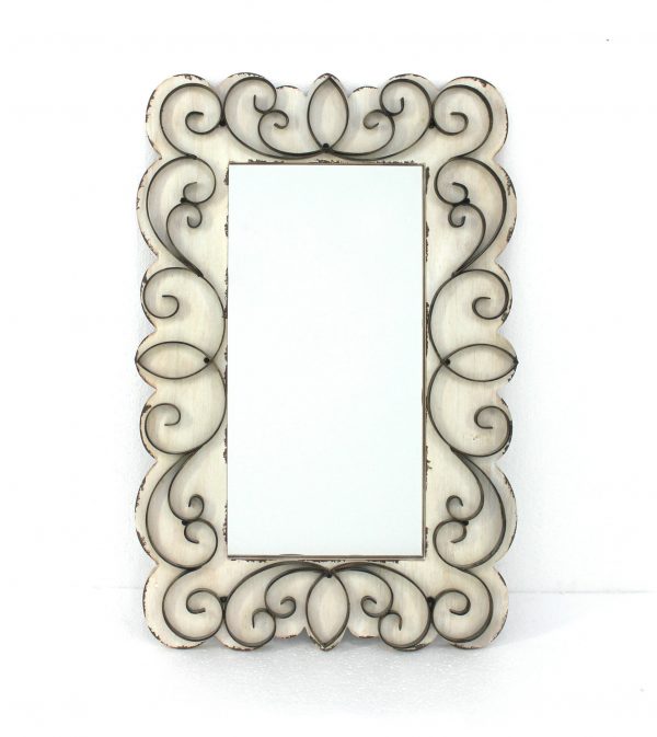 Homeroots - 33" White Wood Framed Accent Mirror - Image 2