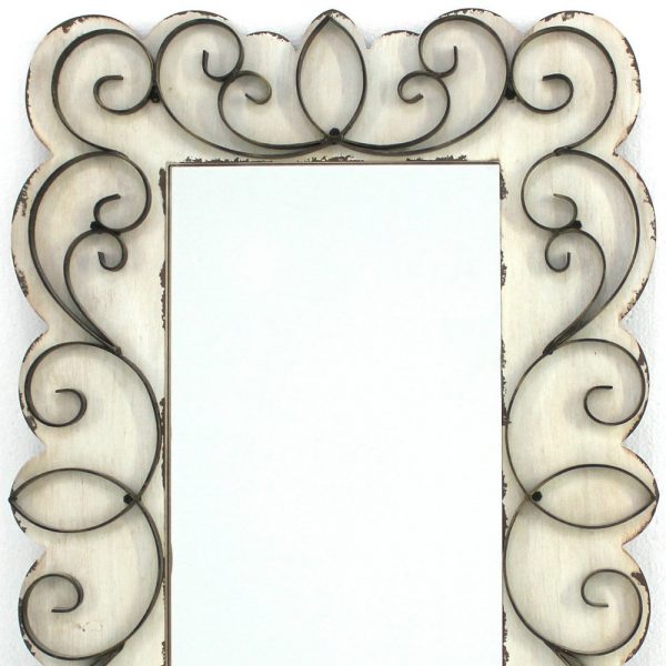 Homeroots - 33" White Wood Framed Accent Mirror - Image 3