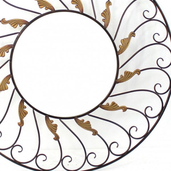 Homeroots - Bronze Round Accent Metal Mirror - Image 4