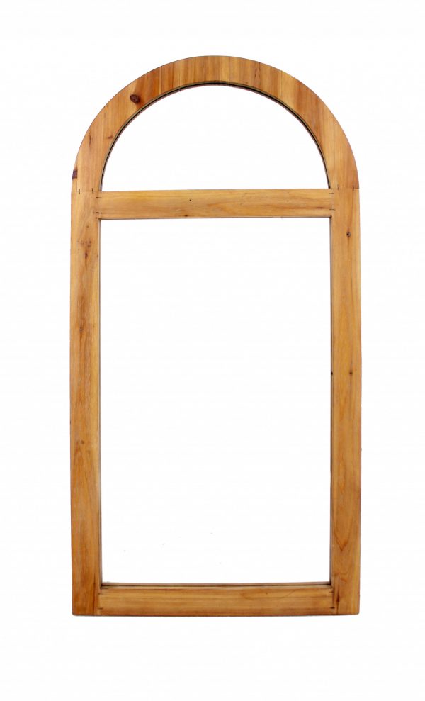 Homeroots - 5" Brown Arch Wood Framed Accent Mirror - Image 1
