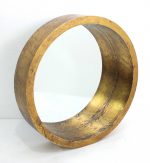 Homeroots - 36" Gold Round Solid Wood Framed Accent Mirror - Image 3
