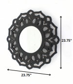 Homeroots - 24" Black Abstract Wood Framed Accent Mirror - Image 5