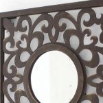Homeroots - 24" Brown Circle In Square Vintage Style Framed Accent Mirror - Image 6