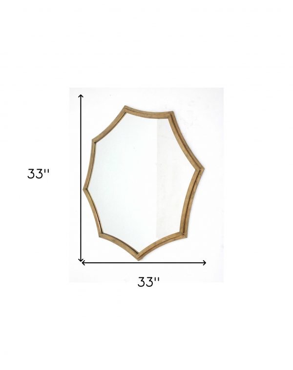 Homeroots - 33" Gold Octagon Metal Framed Accent Mirror - Image 6