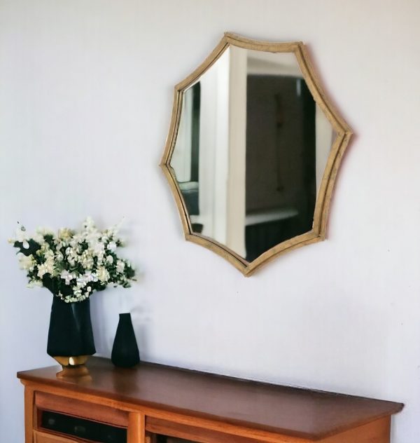 Homeroots - 33" Gold Octagon Metal Framed Accent Mirror - Image 2