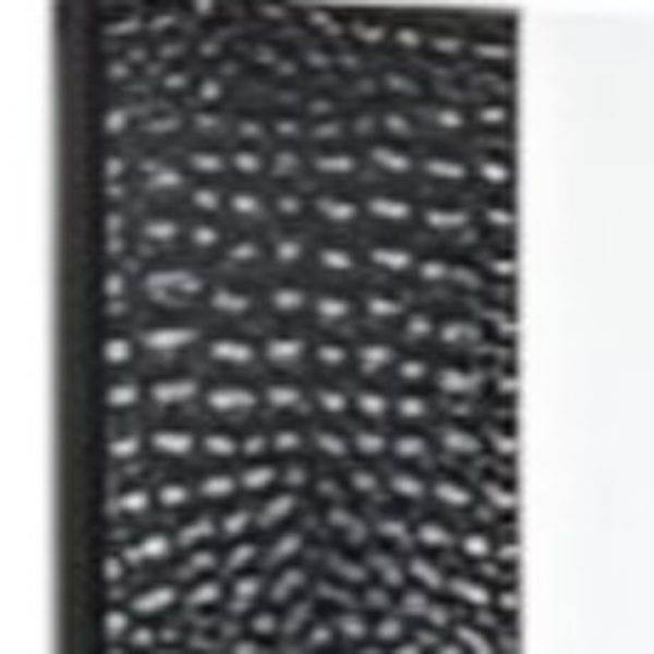 Homeroots - 41" Black Faux Shagreen Partially Framed Accent Mirror - Image 3