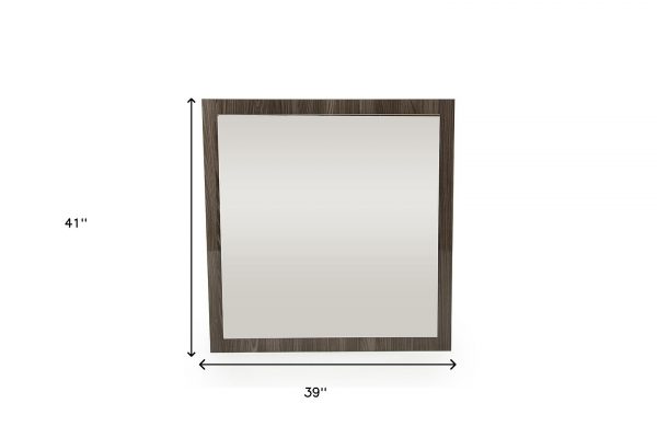 Homeroots - 41" Gray Square Wood Framed Accent Mirror - Image 6