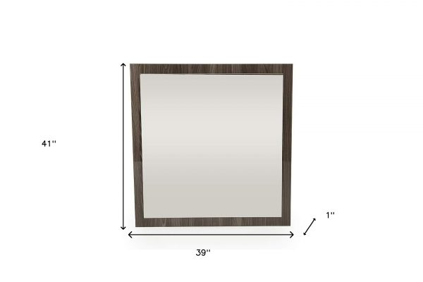 Homeroots - 41" Gray Square Framed Mounted Accent Mirror - Image 5