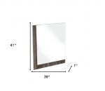 Homeroots - 41" Gray Wood Framed Mounted Dresser Mirror - Image 5