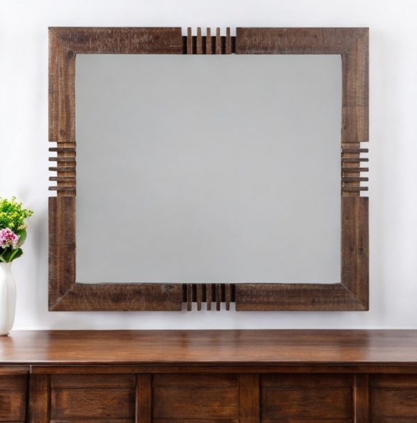 Homeroots - Reclaimed Oak Finish Rectangular Mirror - Image 1