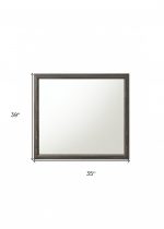 Homeroots - 35" Gray Wood Framed Accent Mirror - Image 5
