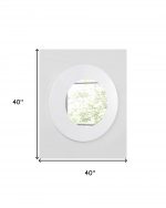 Homeroots - 40" White Round Wood Framed Accent Mirror - Image 7