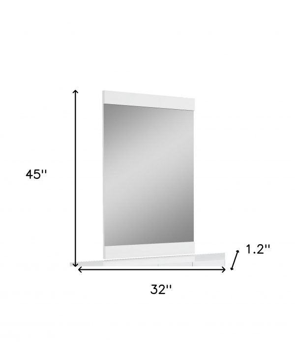 Homeroots - 45" Superb White High Gloss Mirror - Image 5