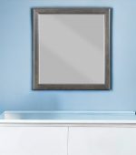 Homeroots - 38" Gray Square Wood Framed Accent Mirror