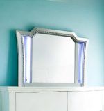 Homeroots - 38" Champagne Abstract Wood Framed Mounted Dresser Mirror - Image 2