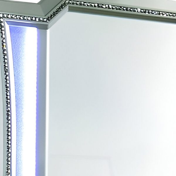 Homeroots - 38" Champagne Abstract Wood Framed Mounted Dresser Mirror - Image 4