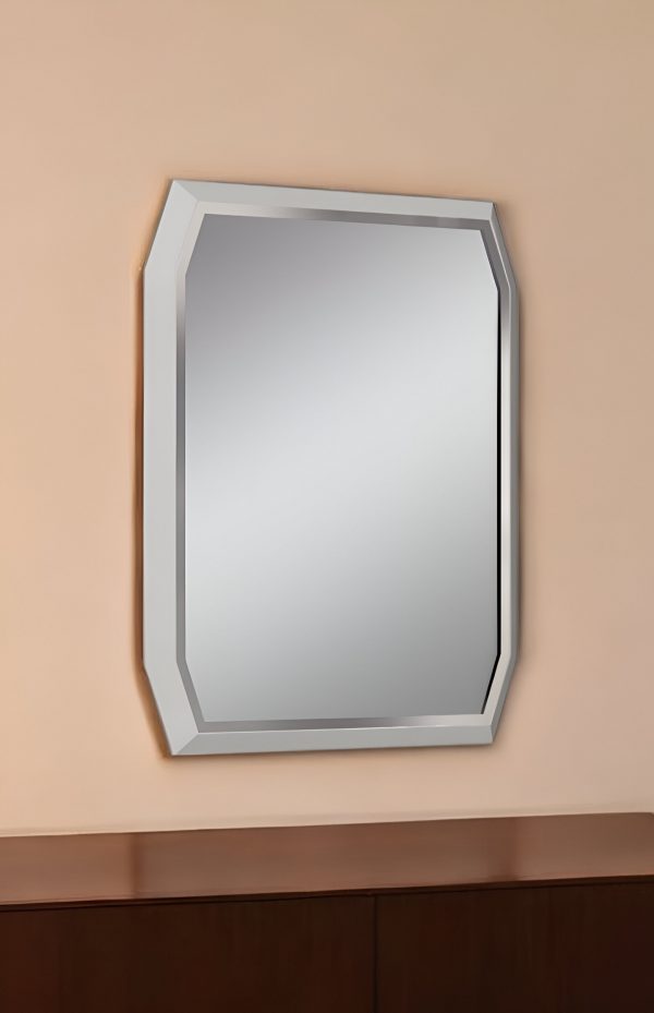 Homeroots - 49" Taupe Abstract Glass Framed Accent Mirror - Image 2