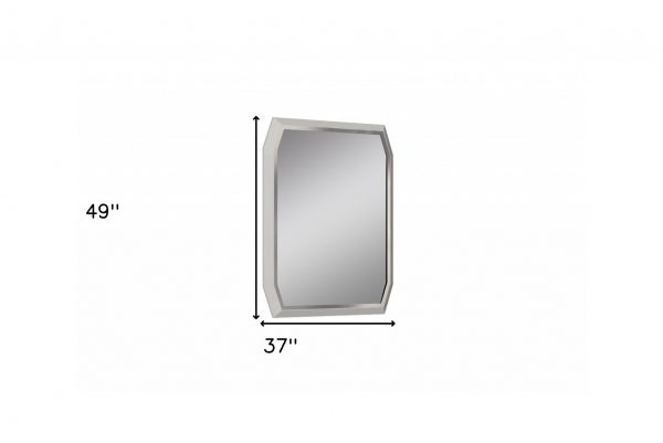 Homeroots - 49" Taupe Abstract Glass Framed Accent Mirror - Image 5