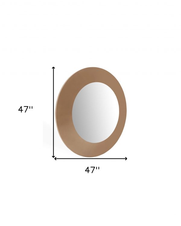 Homeroots - 47" Gold Round Wood Framed Accent Mirror - Image 6