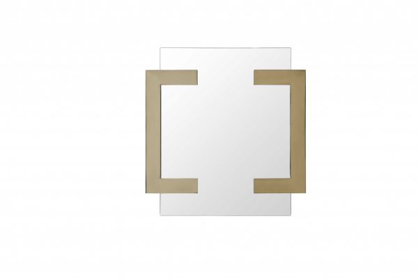 Homeroots - 35" Gold Abstract Metal Framed Accent Mirror - Image 2