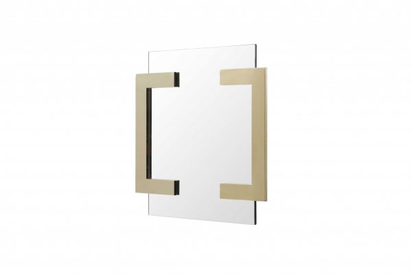 Homeroots - 35" Gold Abstract Metal Framed Accent Mirror - Image 3