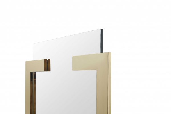 Homeroots - 35" Gold Abstract Metal Framed Accent Mirror - Image 4