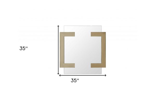 Homeroots - 35" Gold Abstract Metal Framed Accent Mirror - Image 5