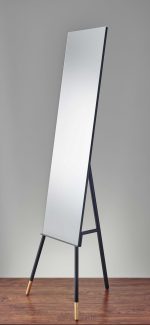 Homeroots - 57" Black  Rectangle Cheval Standing  Metal Framed - Image 6
