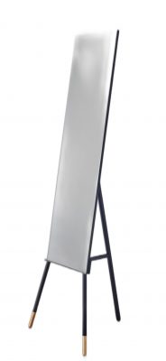 Homeroots - 57" Black  Rectangle Cheval Standing  Metal Framed