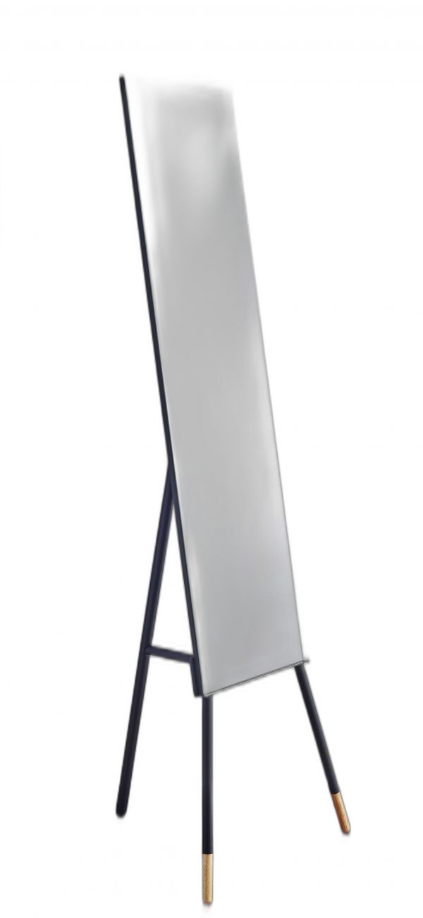 Homeroots - 57" Black  Rectangle Cheval Standing  Metal Framed - Image 3
