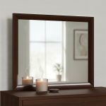 Homeroots - 35" Espresso Wood Framed Mounted Dresser Mirror