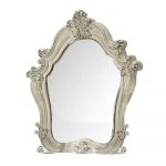 Homeroots - 47" White And Silver Abstract Wood Framed Antiqued Glass Mounted Dresser Mirror - Image 2