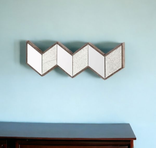 Homeroots - 12" Natural Novelty Wood Framed Accent Mirror - Image 1