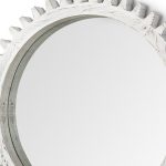 Homeroots - 35" White Abstract Wood Framed Accent Mirror - Image 5